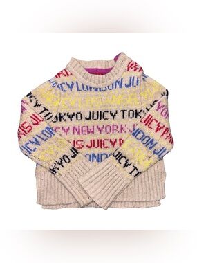 Girls Y2K Juicy Couture Multi-Color Crewneck Pullover Sweater Small 4/5